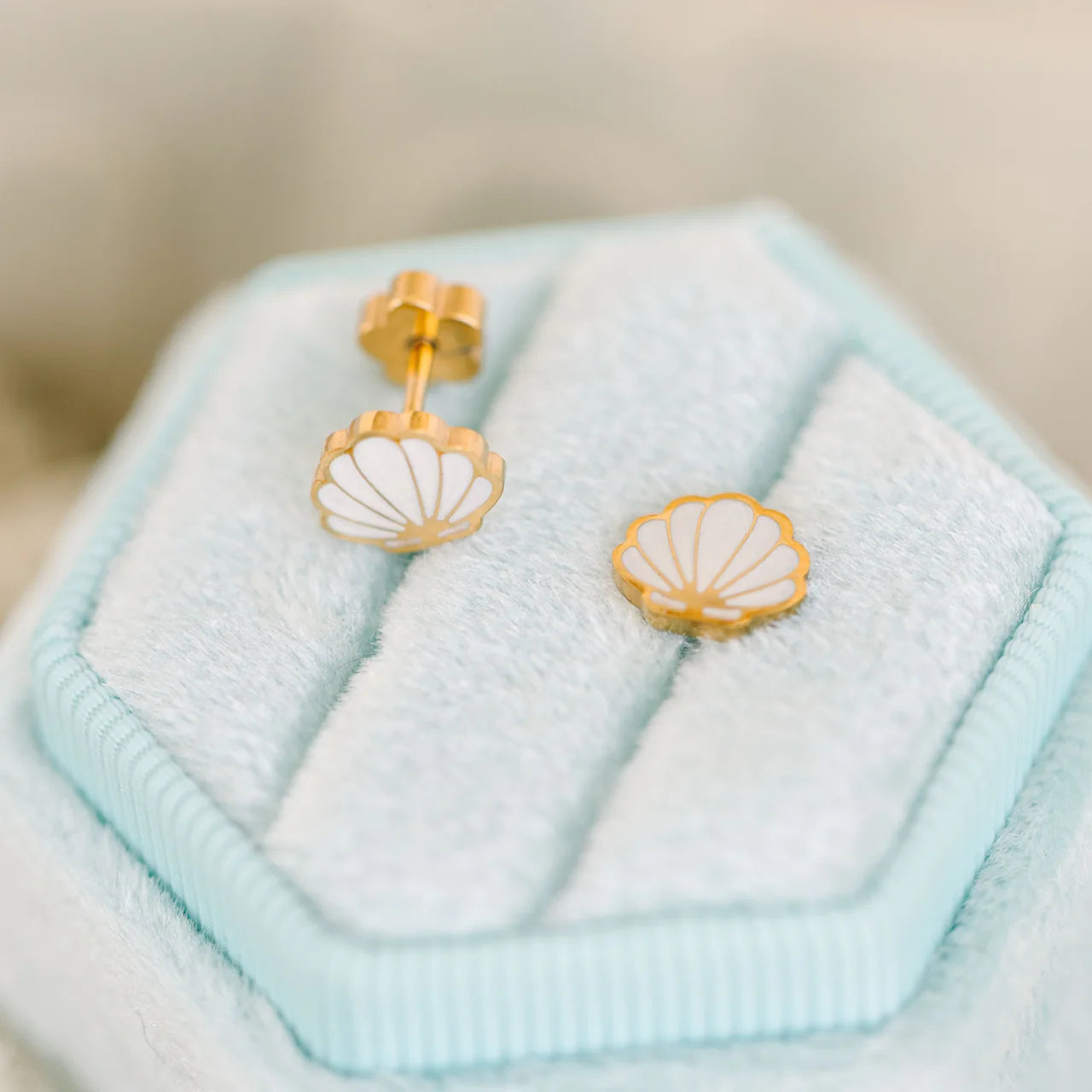 White Seashell Earrings