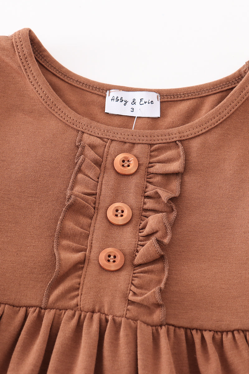 Mocha Ruffle Dress
