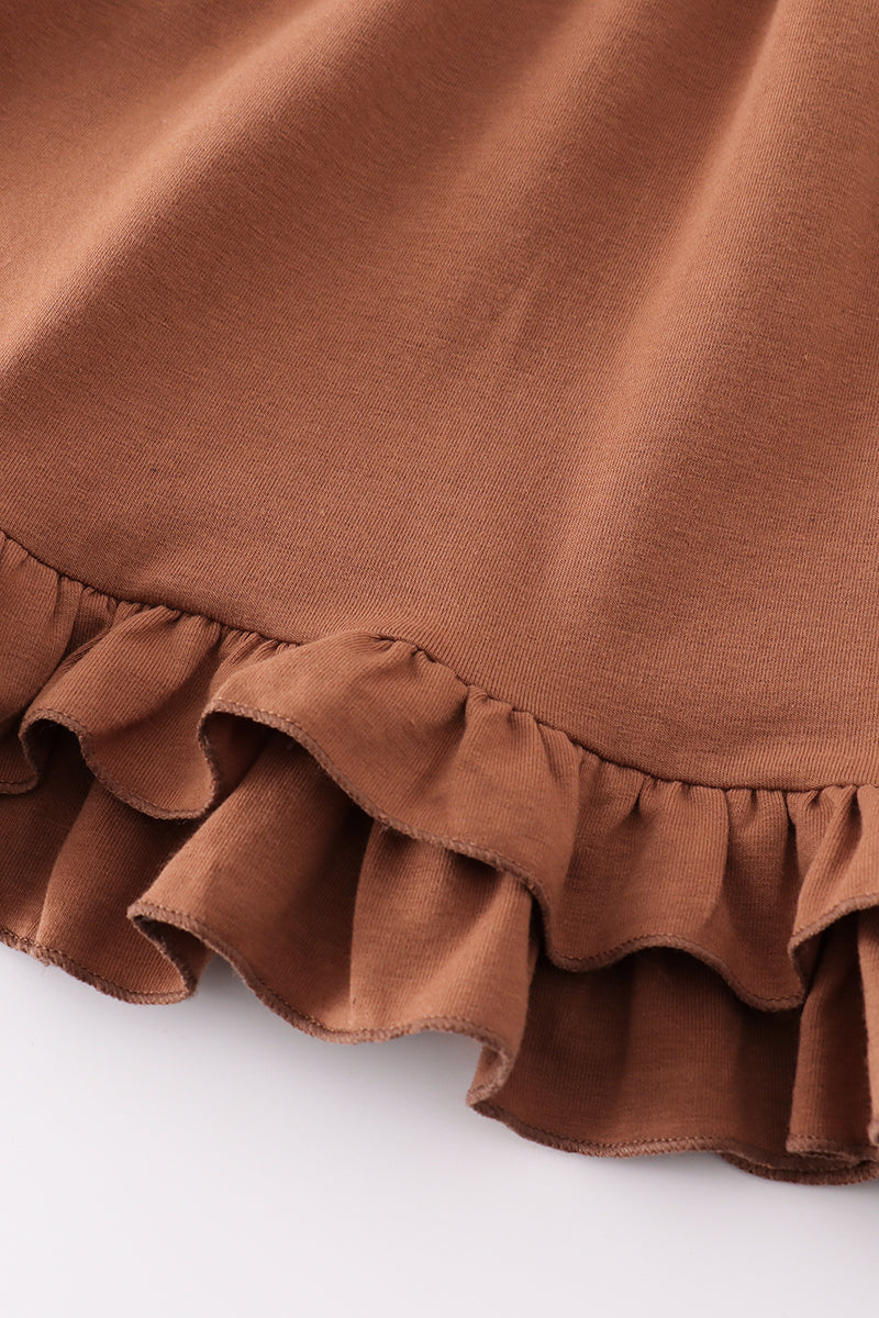 Mocha Ruffle Dress