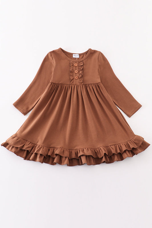 Mocha Ruffle Dress
